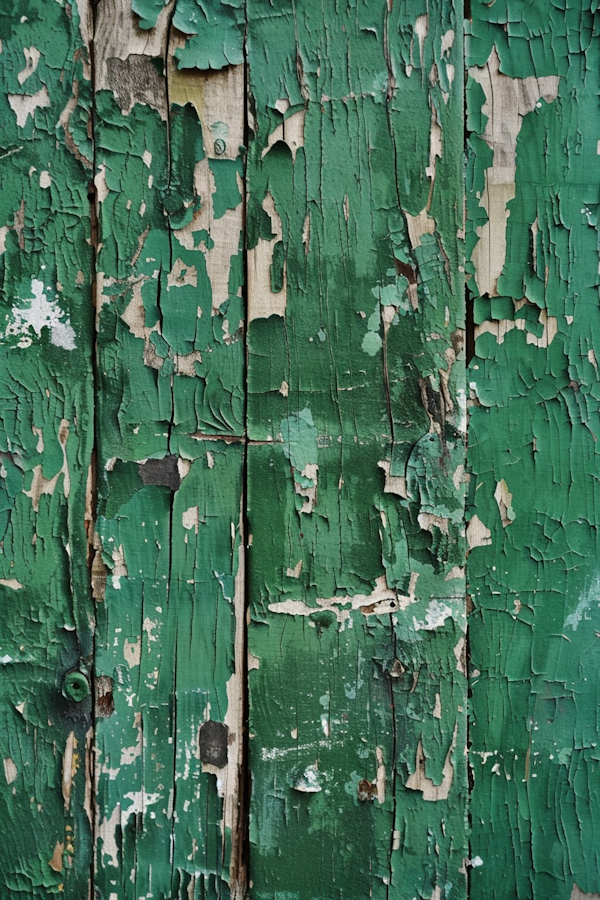 Weathered Wooden Surface with Peeling Paint