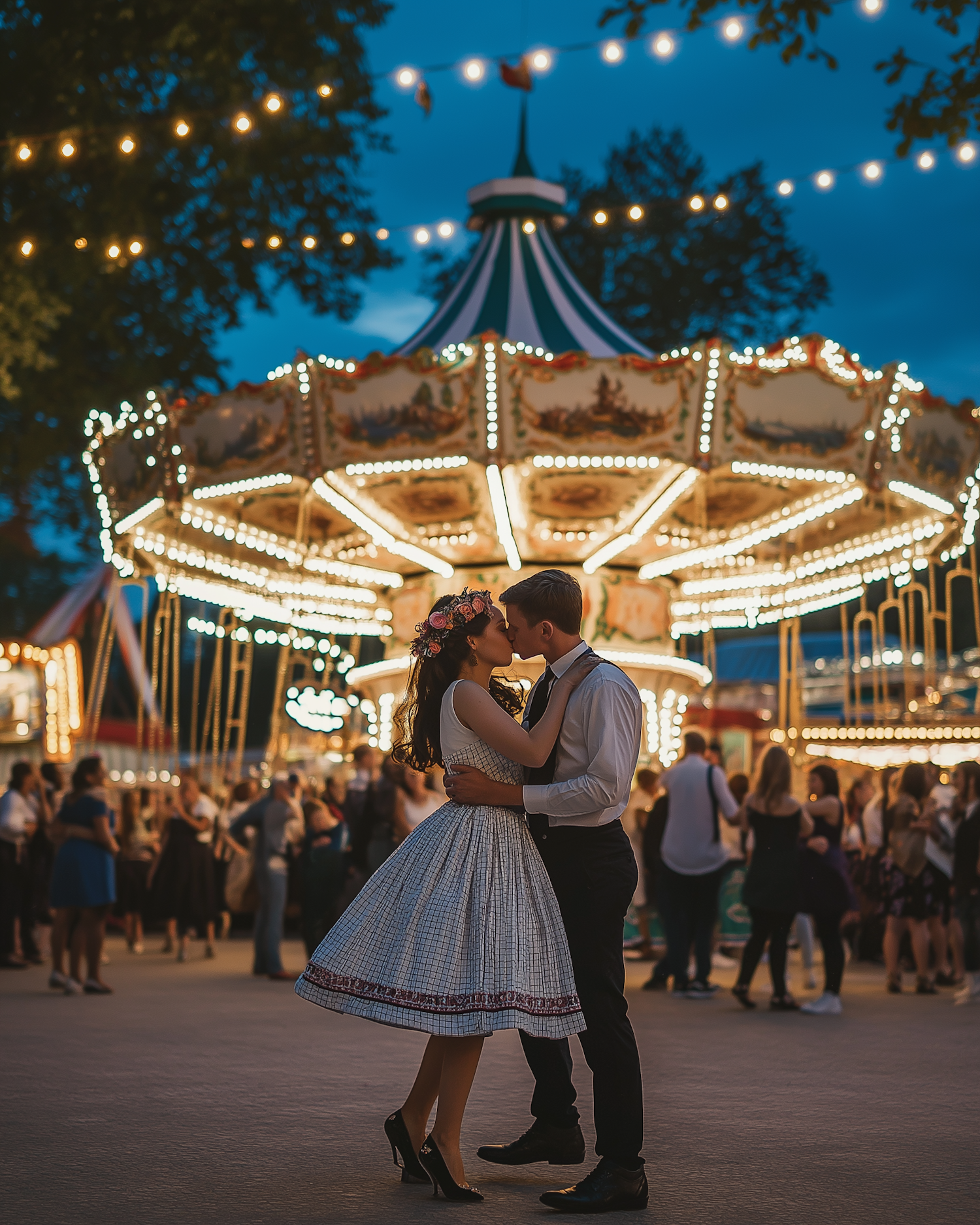 Romantic Fairground Kiss