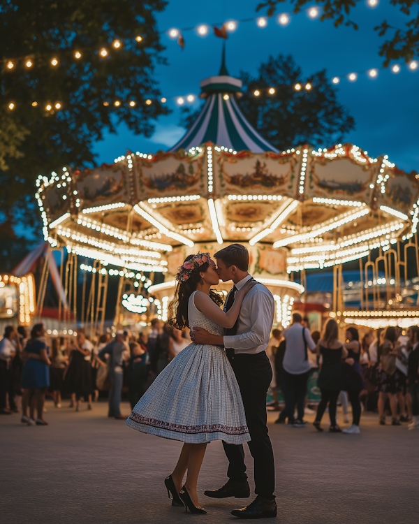 Romantic Fairground Kiss