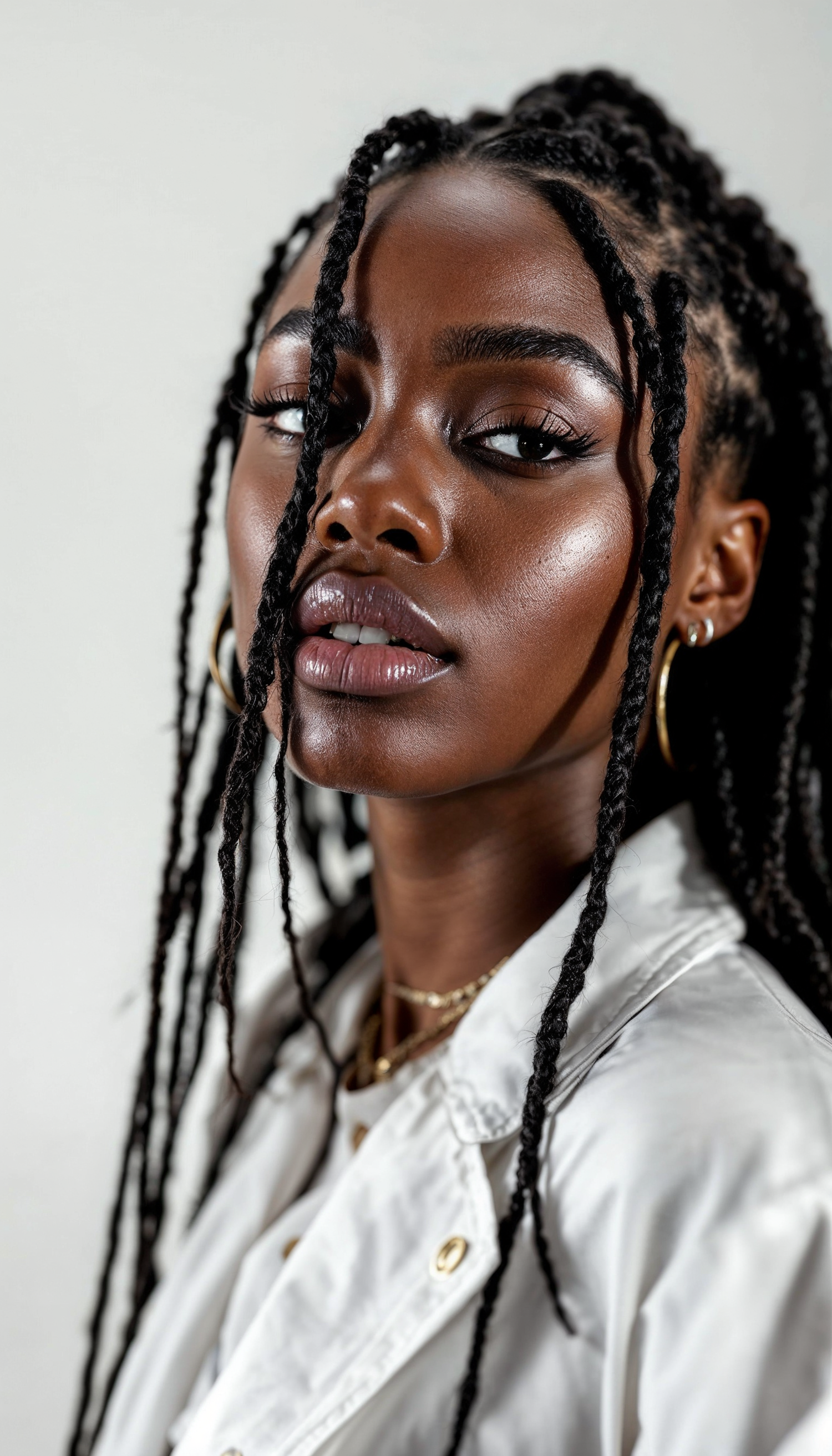 Portrait of a Woman with Braids