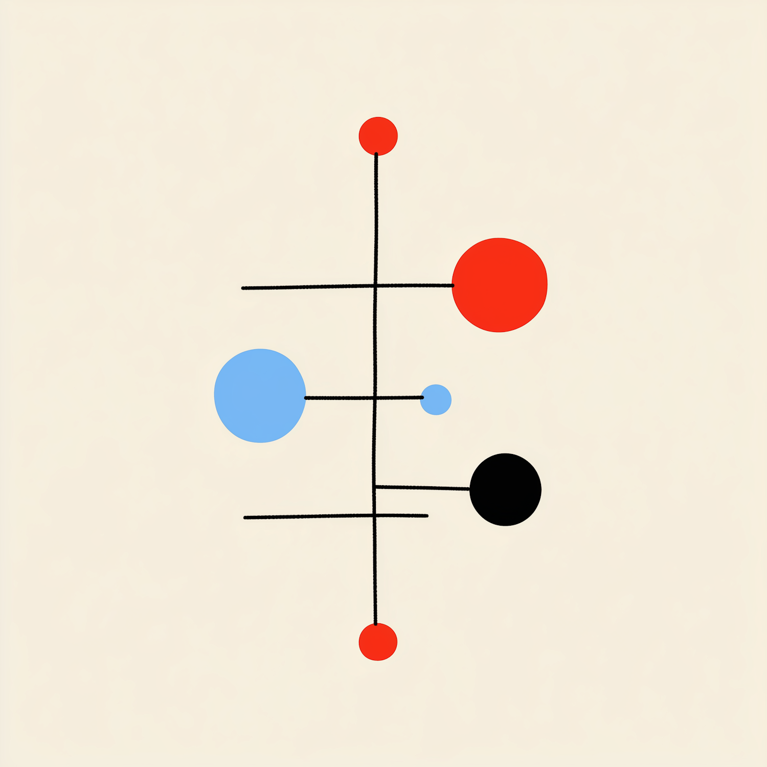 Minimalist Abstract Design with Colored Circles