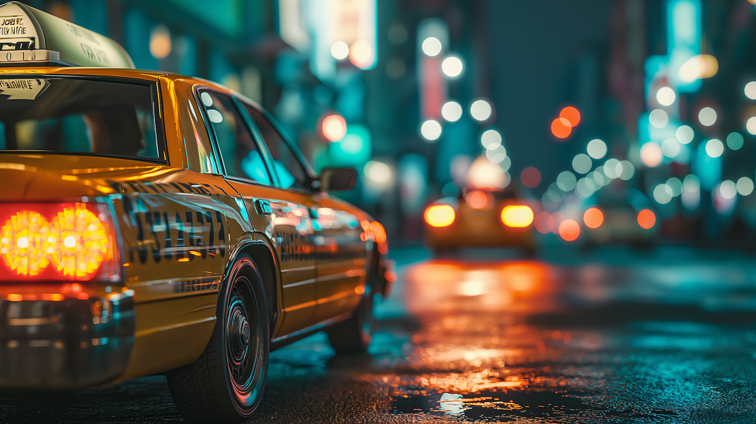 Urban Pulse: Yellow Taxi at Night