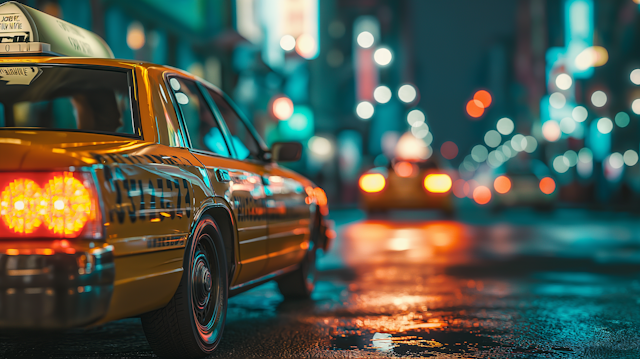 Urban Pulse: Yellow Taxi at Night