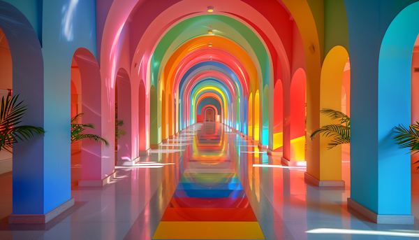 Vibrant Rainbow Corridor
