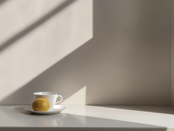 Serene Still Life with Lemon and Cup