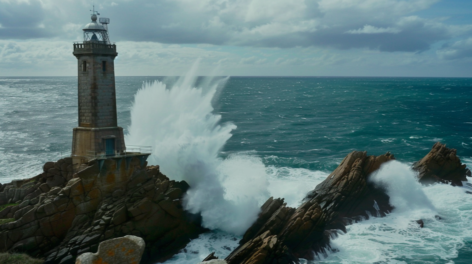 Lighthouse in Stormy Seas