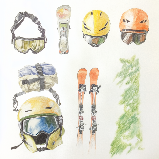 Winter Sports Equipment Illustration