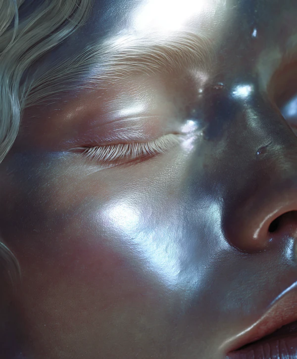 Metallic Face Close-Up