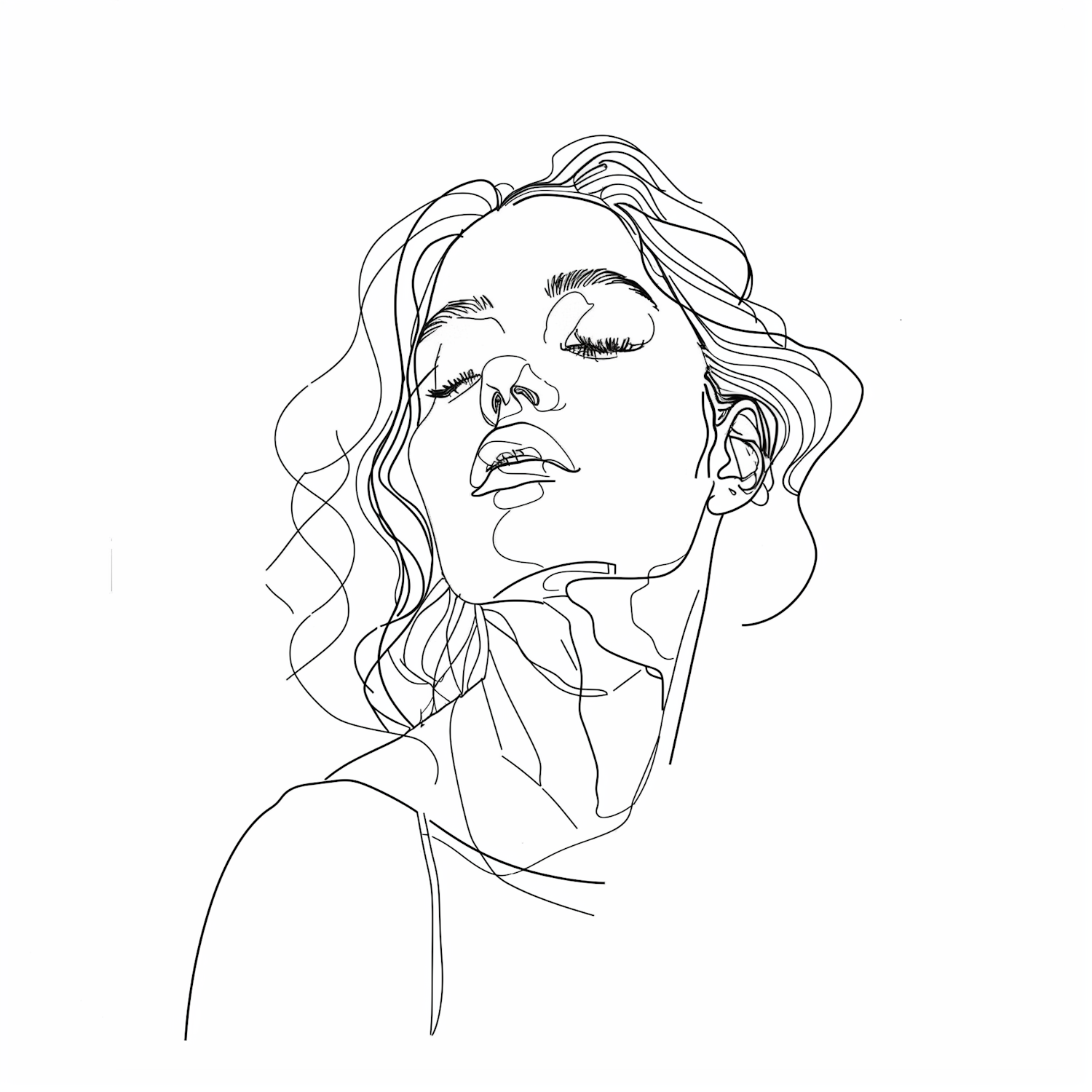 Minimalist Line Drawing of Human Subject