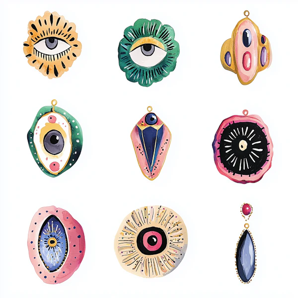 Abstract Eye Pendants