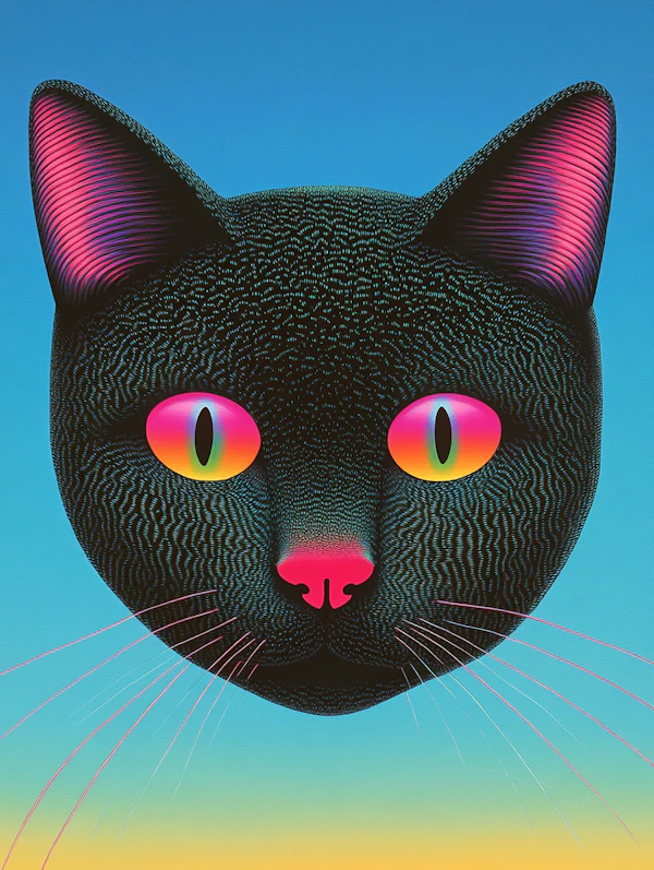 Surreal Black Cat Art