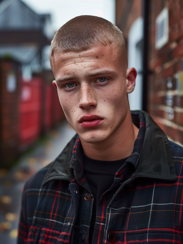 Contemplative Young Man in Urban Setting