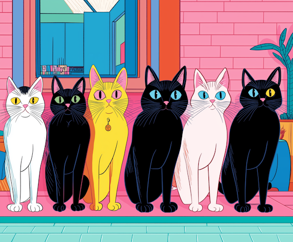 Vibrant Cat Illustration