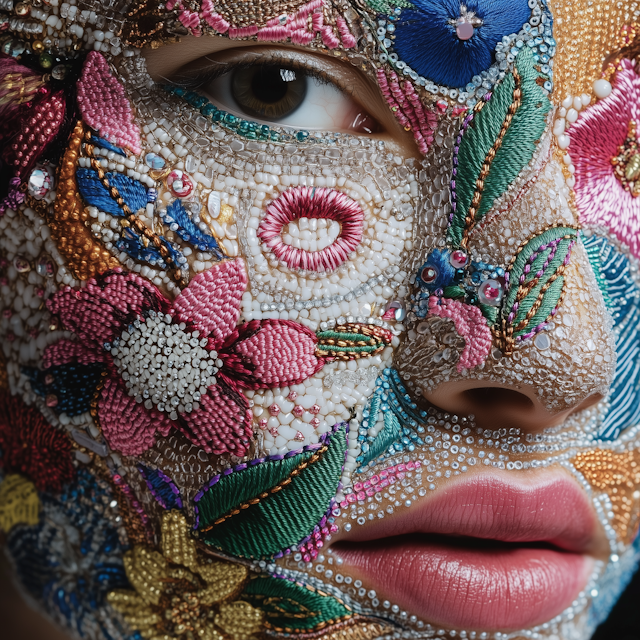 Intricate Embroidered Face