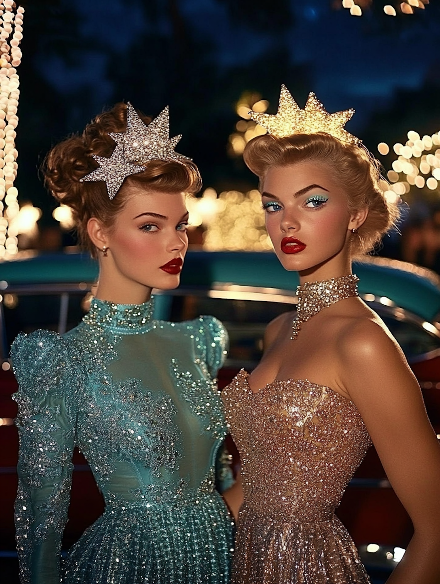 Elegant Women with Star Crowns