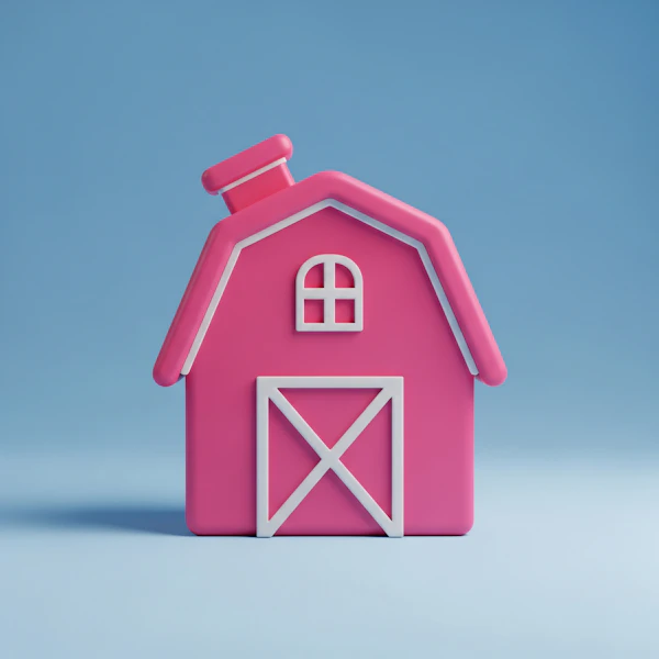 Pink Barn Illustration