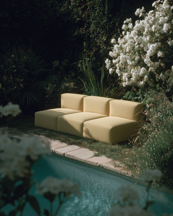 Modern Sofa by Pool