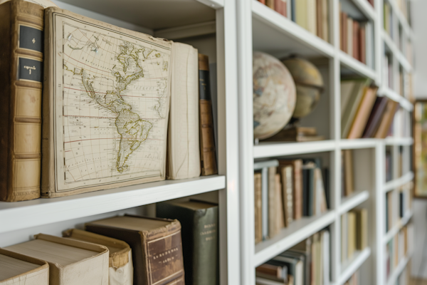 Antique World Map and Books