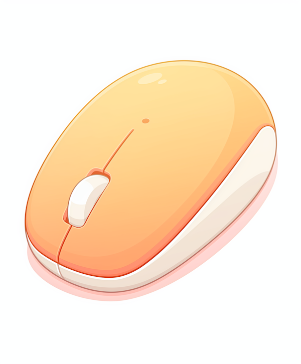 Sleek Orange Computer Mouse