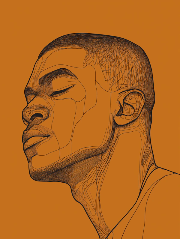 Serene Side Profile Illustration
