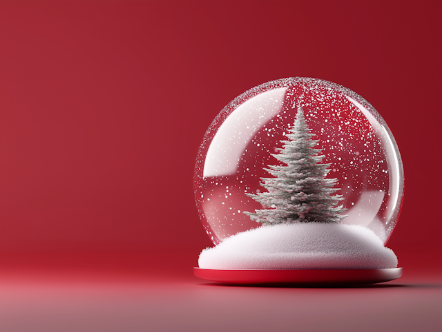 Snow Globe with Evergreen Tree