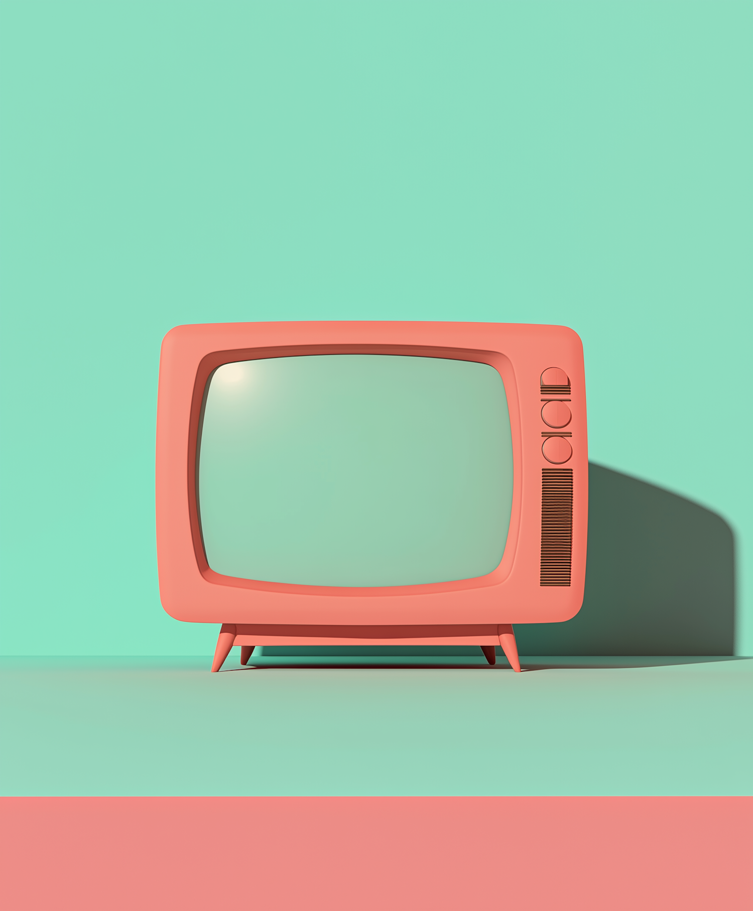 Vintage Coral Pink Television