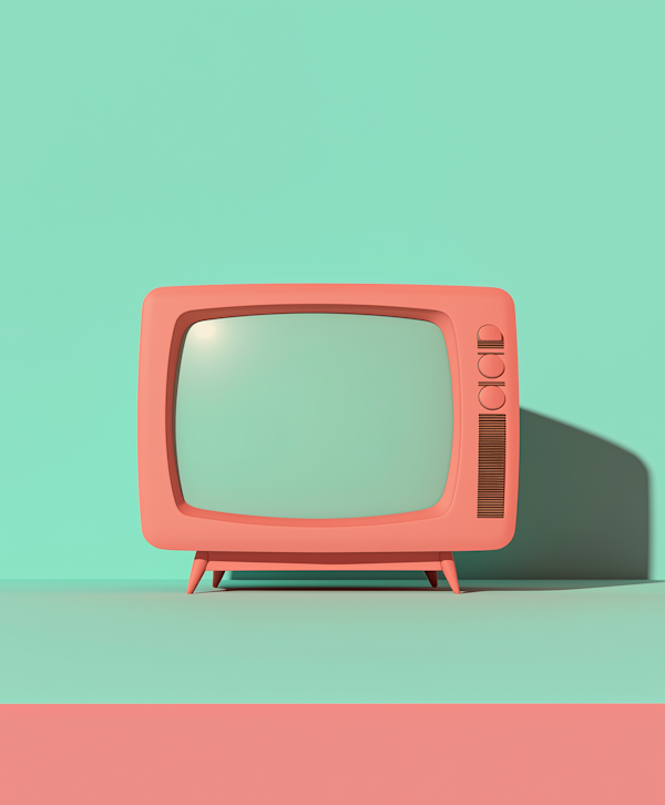 Vintage Coral Pink Television