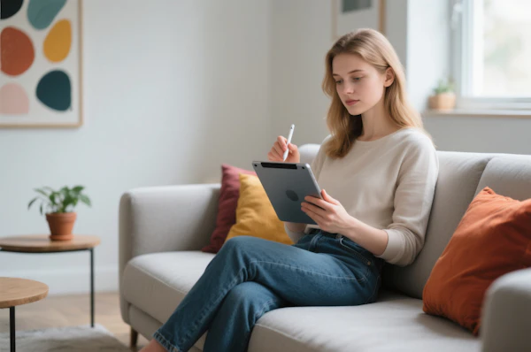 Woman Using Tablet