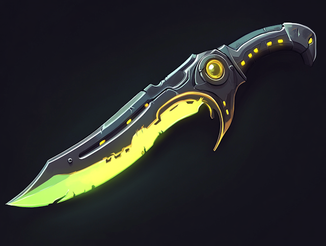 Futuristic Knife with Neon Glow