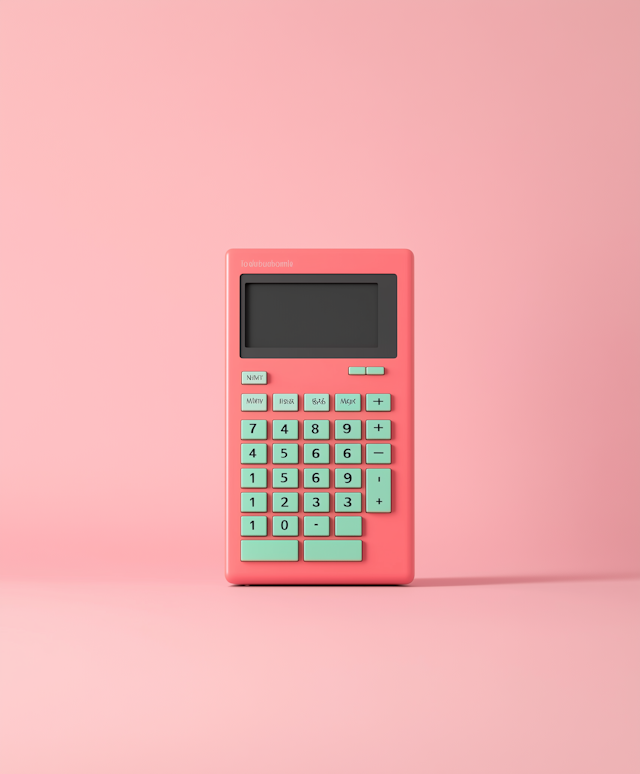 Vibrant Coral-Pink Calculator