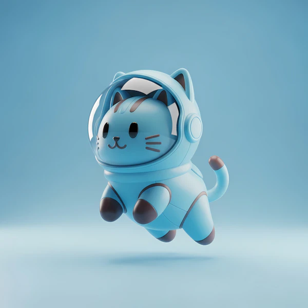 Astronaut Cat Illustration