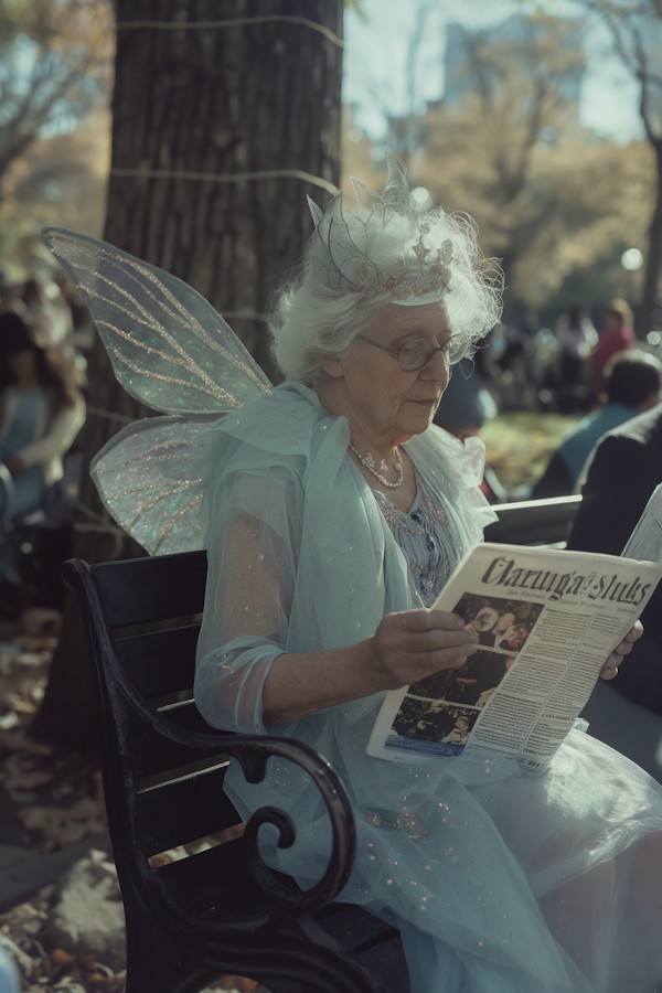 Elderly Fairy Lady Reading