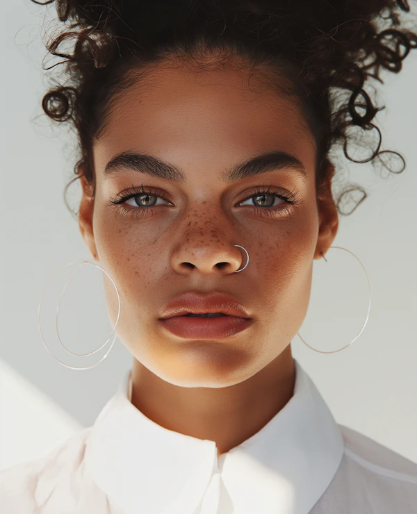 Freckled Woman Portrait