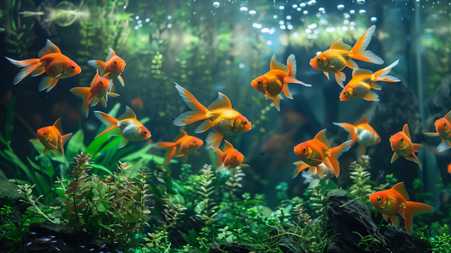 Aquatic Dance of Goldfish