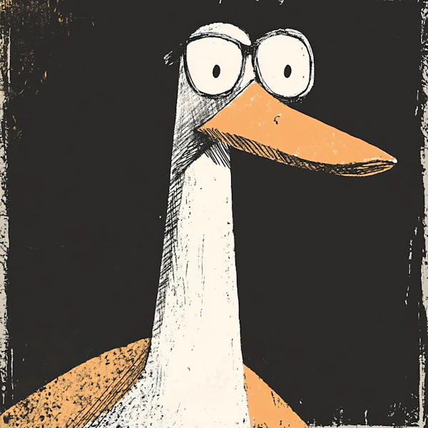 Whimsical Stork Illustration