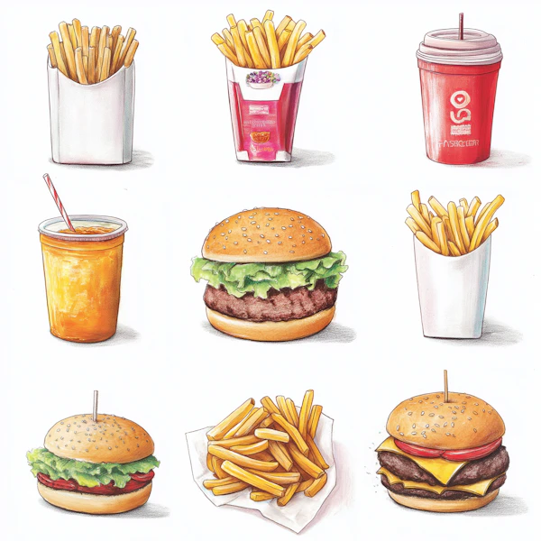 Fast Food Grid Art