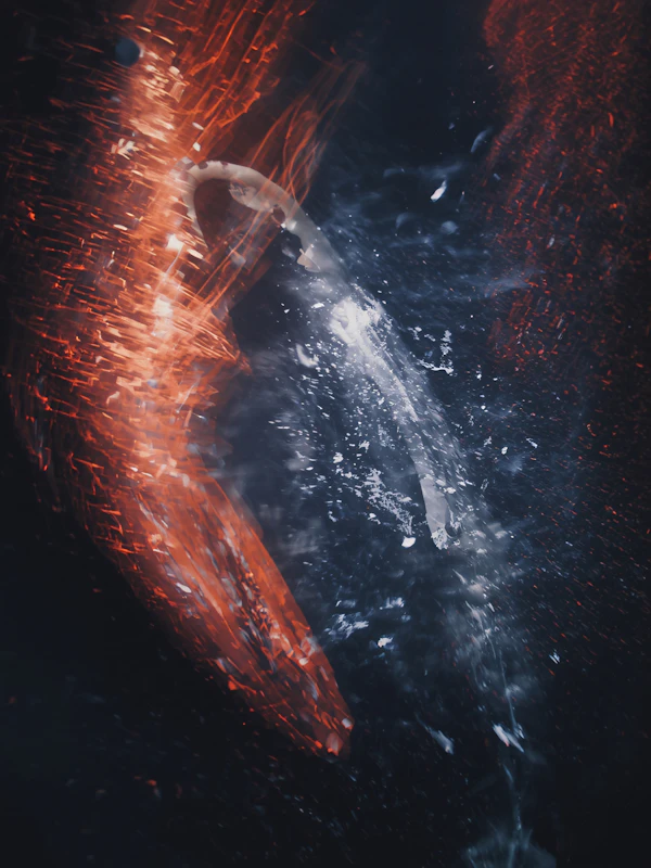 Fiery Blue Abstract