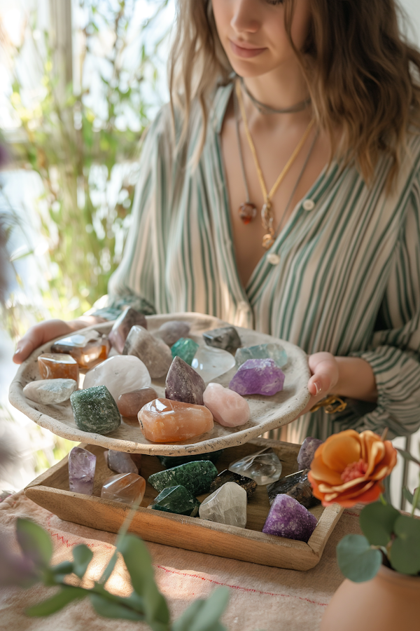 Woman with Gemstones