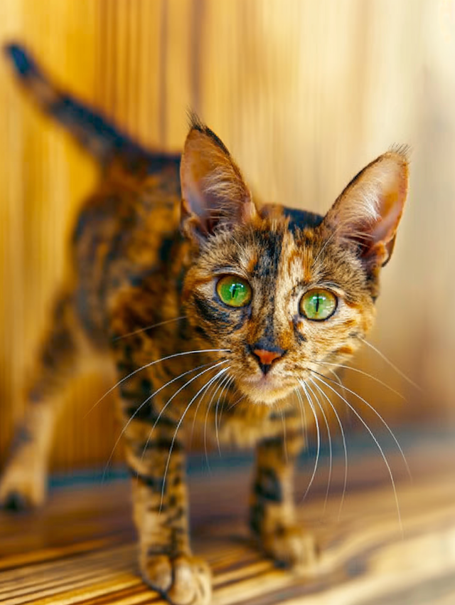 Close-up of a Vibrant Green-eyed Cat