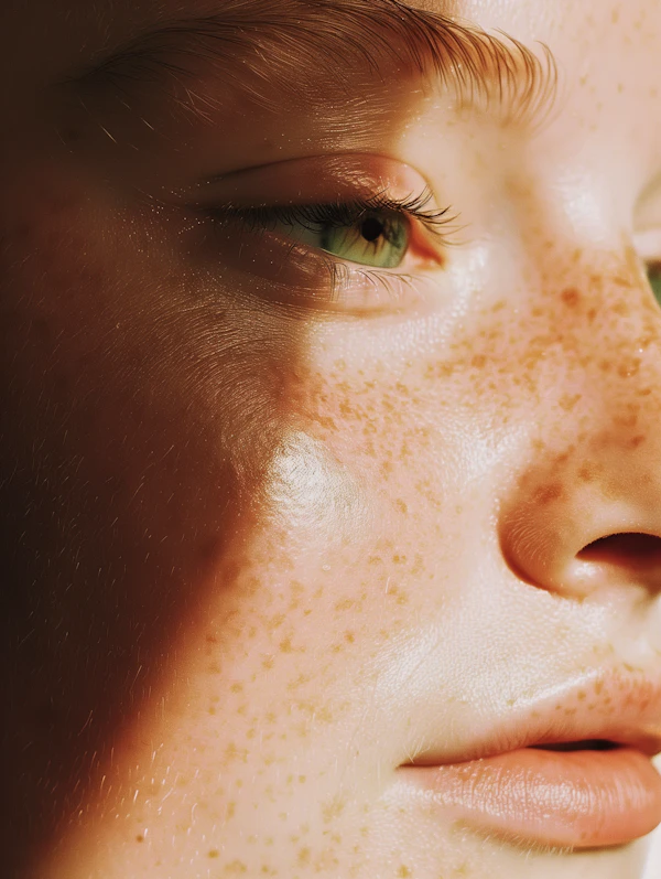 Freckled Face Close-Up