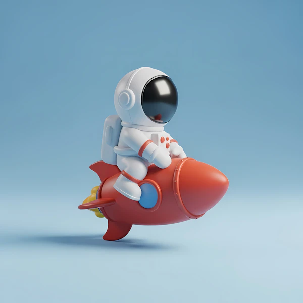 Astronaut on Red Rocket