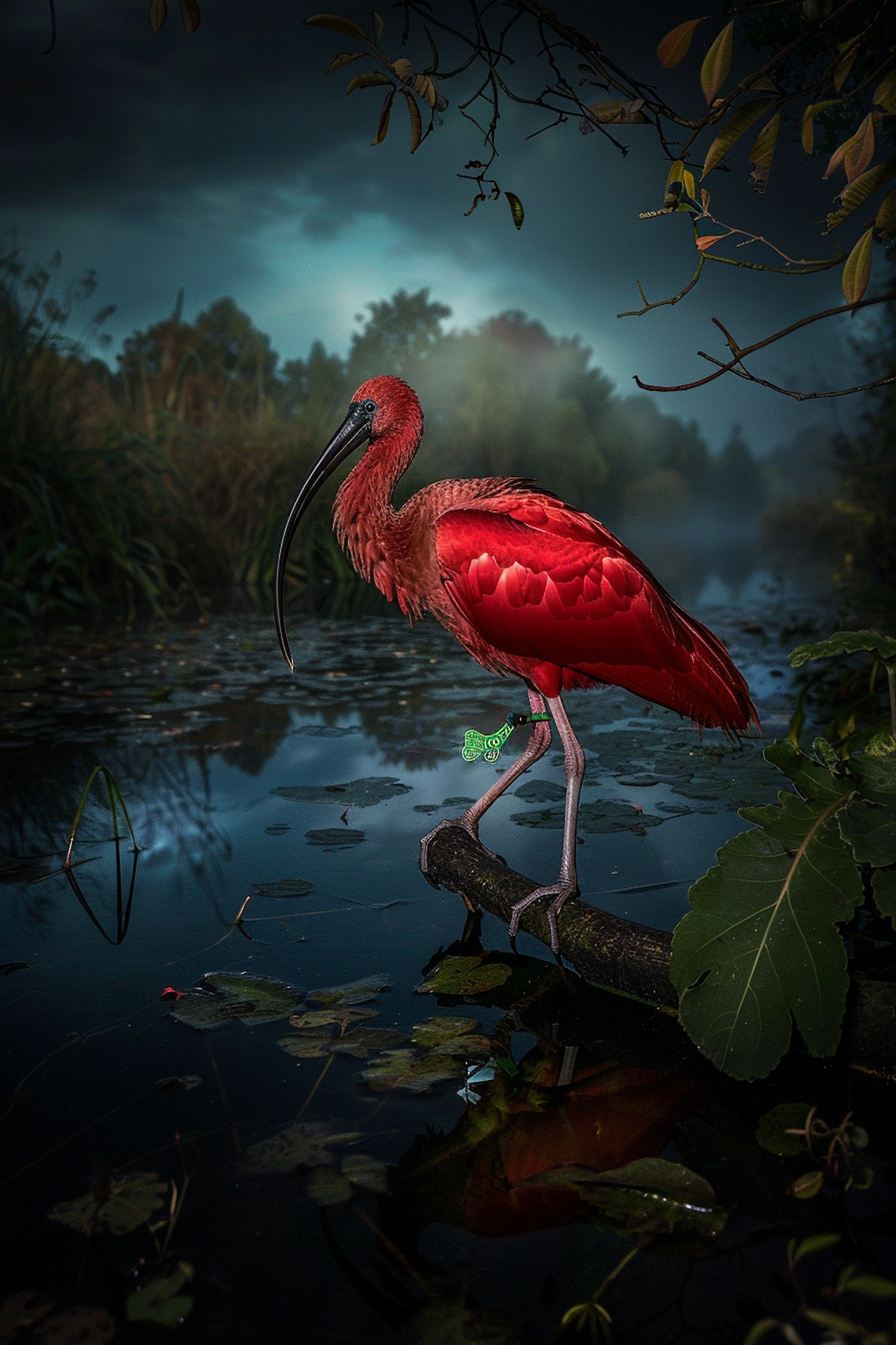 Scarlet Ibis on Branch