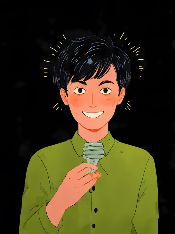 Person with Light Bulb
