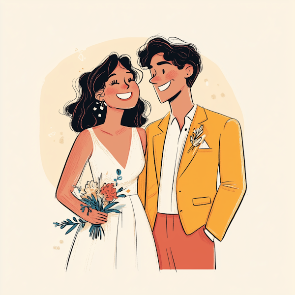 Joyful Wedding Couple