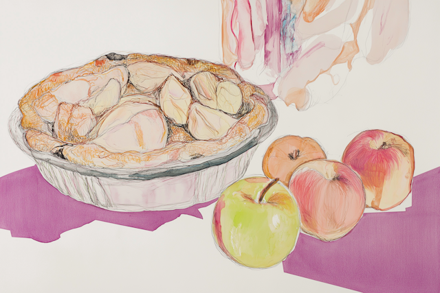 Apple Pie and Apples Illustration