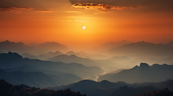 Sunset Serenity in the Mountain Valleys