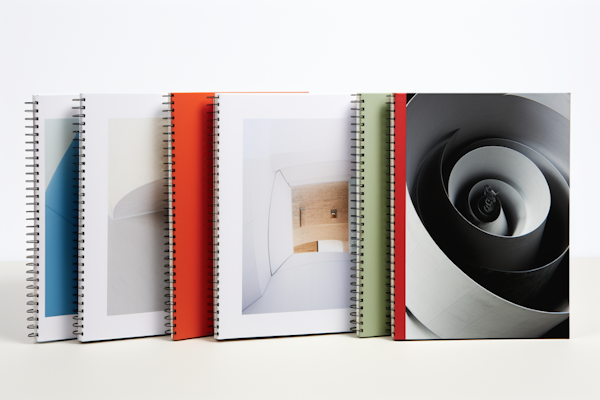 Gradient of Design: Abstract to Architectural Spiral Notebooks