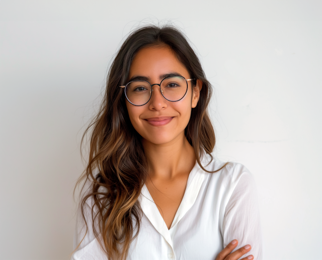 Confident Young Woman with Glasses