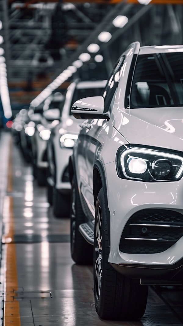 White SUVs in Assembly Line