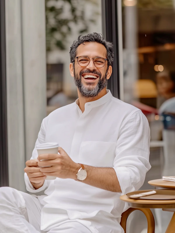 Stylish Man at Café